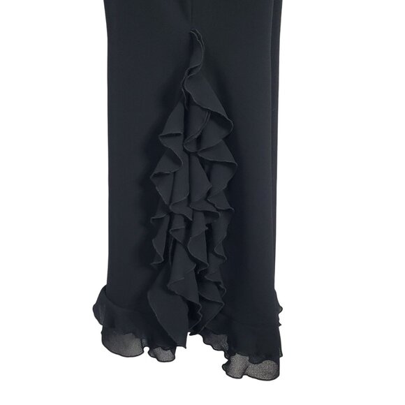 Cache Size 8 Pants Chiffon Rumba Ruffle Flare Slit Legs Layers Flowy Dance Party - Picture 10 of 10